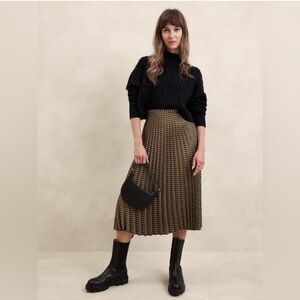 Banana Republic Factory Silky Pleated Midi Skirt